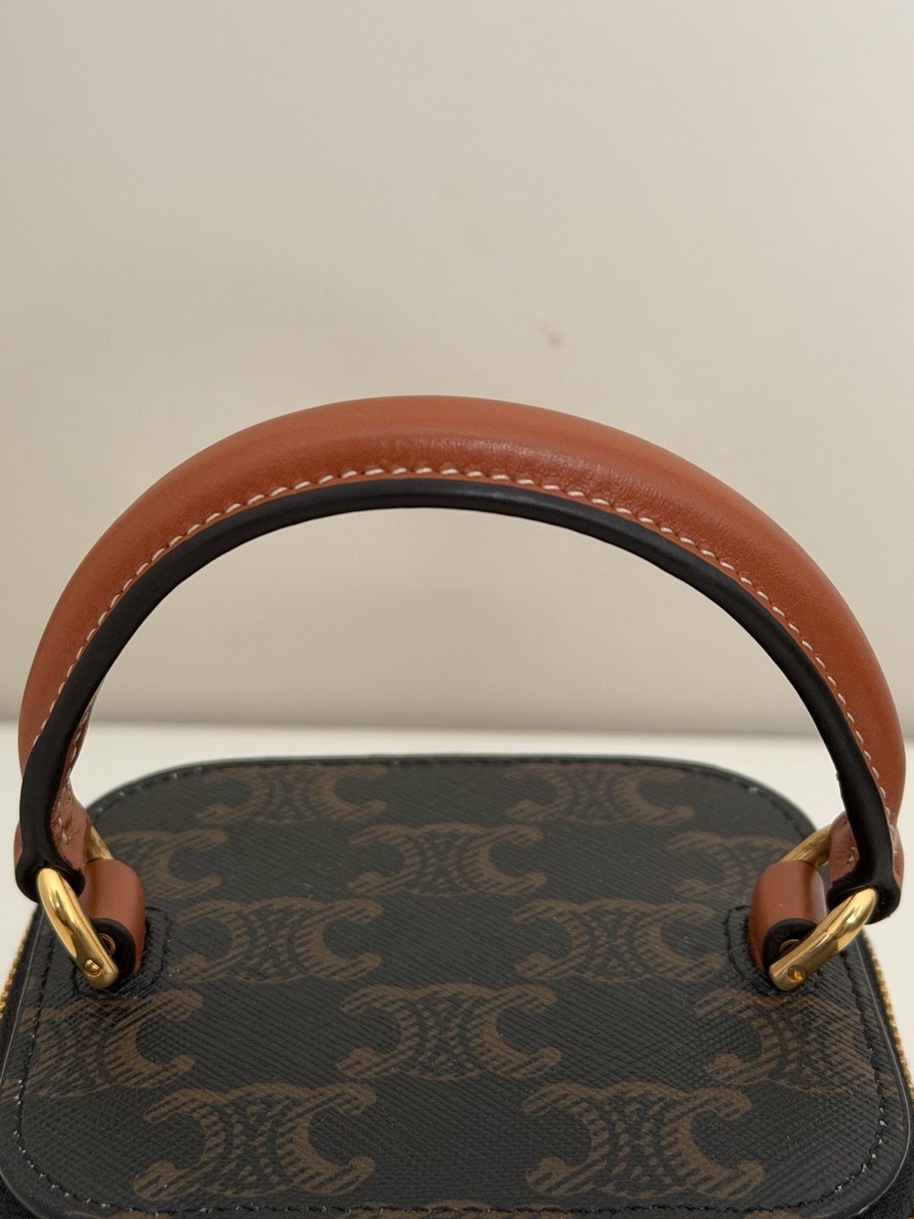 Celine Brown Triomphe Mini Vanity Crossbody Bag - Picture 7 of 16